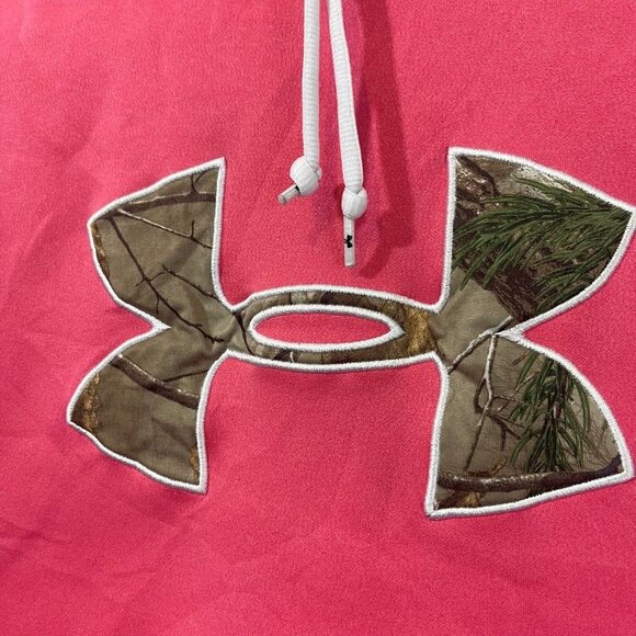 Under Armour Storm Hoodie Women’s‎ Medium Semi-Fitted Pink Camouflage Sweater - Picture 4 of 12